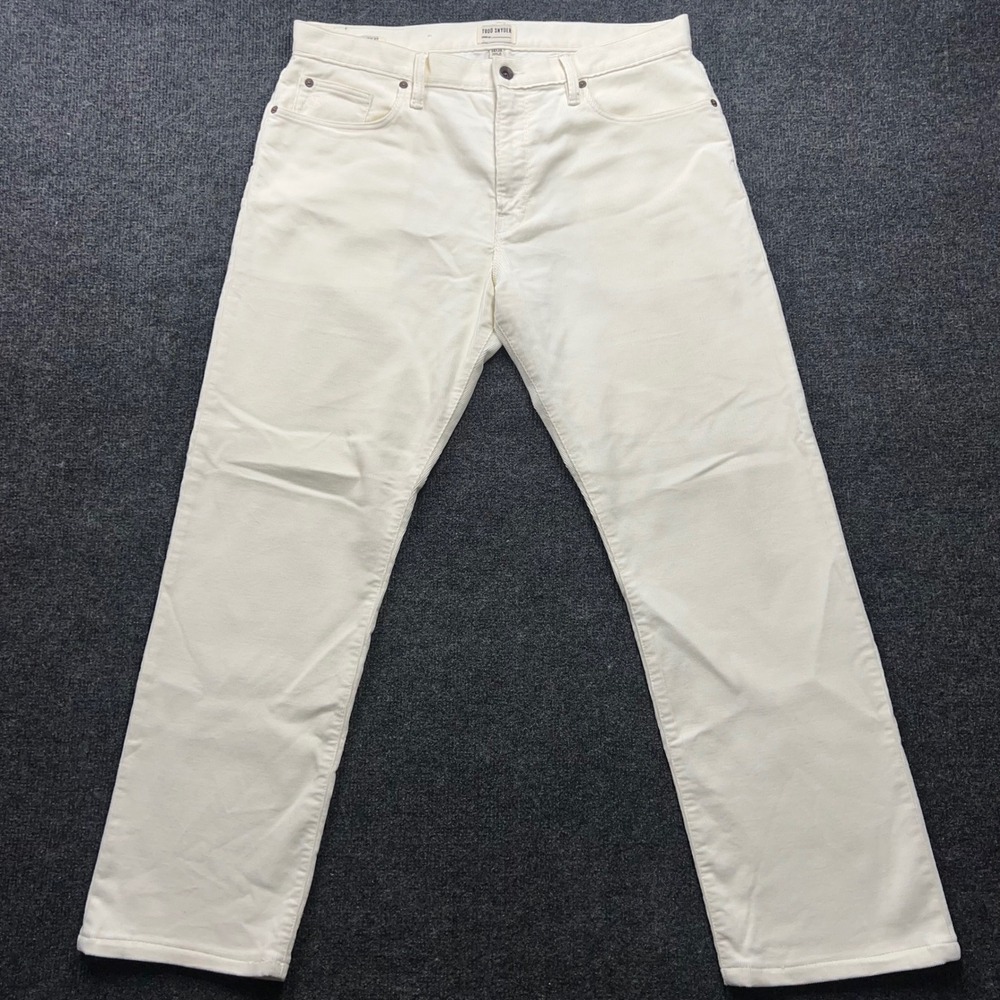 Todd Snyder Mens Straight Fit Corduroy Pants Cream 34x30 35-JE419068-800